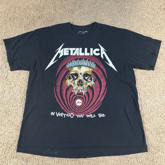 Metallica In Vertigo You Will Be with Back Hit  Metal Rock Band Mens Shirt Large - Picture 1 of 7